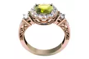 Original Vintage 14K Rose Gold Yellow Peridot Ring Vintage Jewlery vrc003r